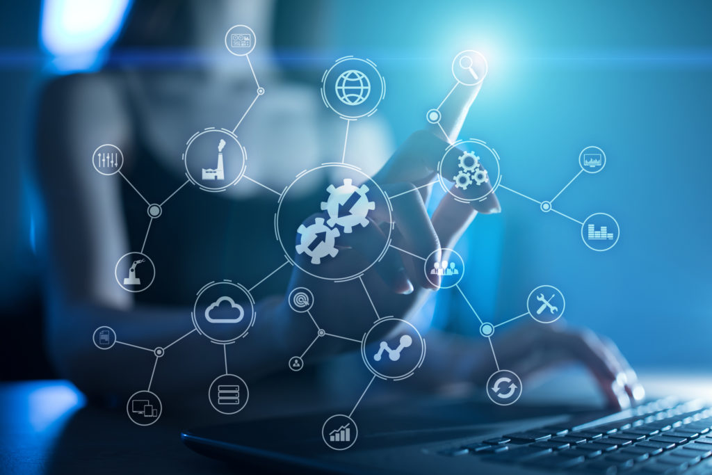 Illustration of digital connections and cloud services