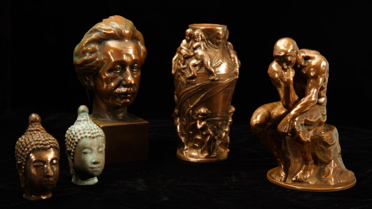 Copper objects produced using metal-filled filament — The Virtual Foundry