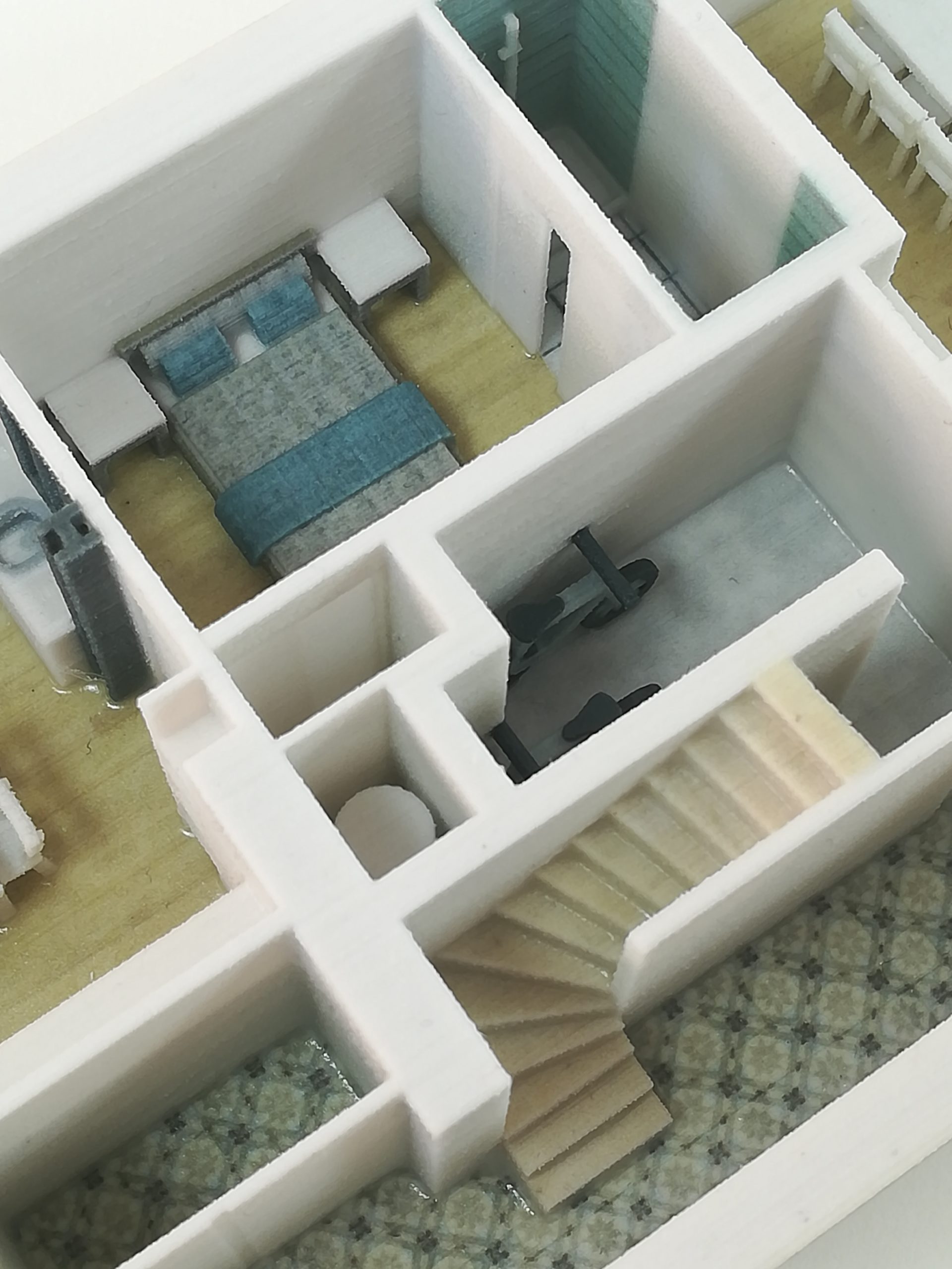 Overhead view of an interior model