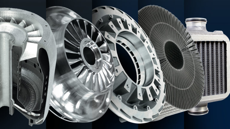 Selection of metal industrial components with complex additive-manufactured geometries