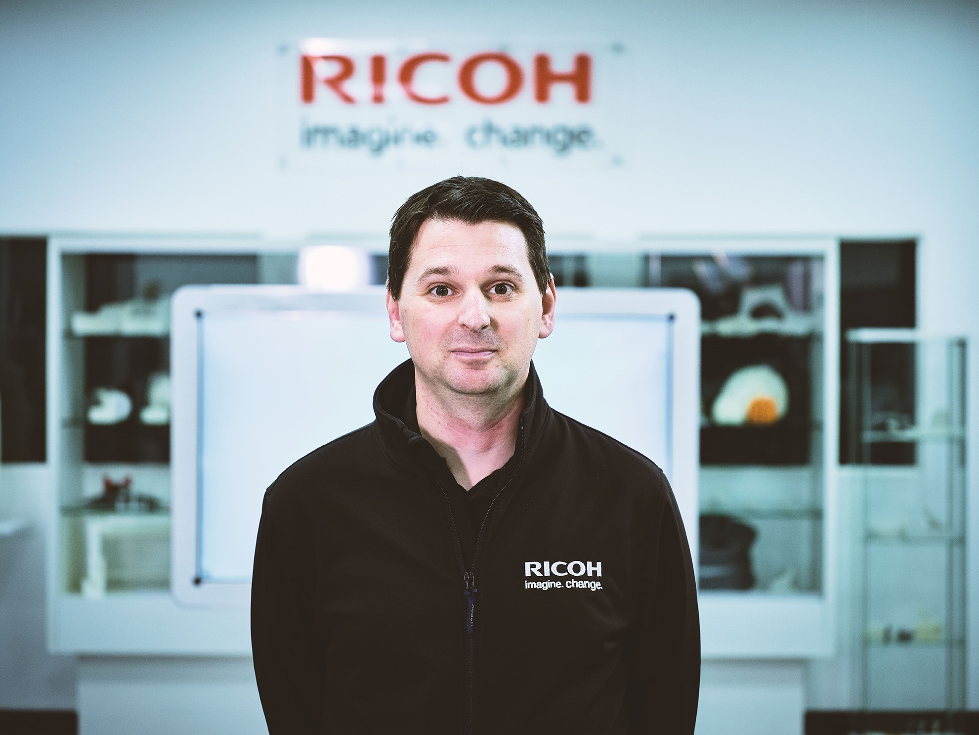 Enrico Gallino in a Ricoh laboratory
