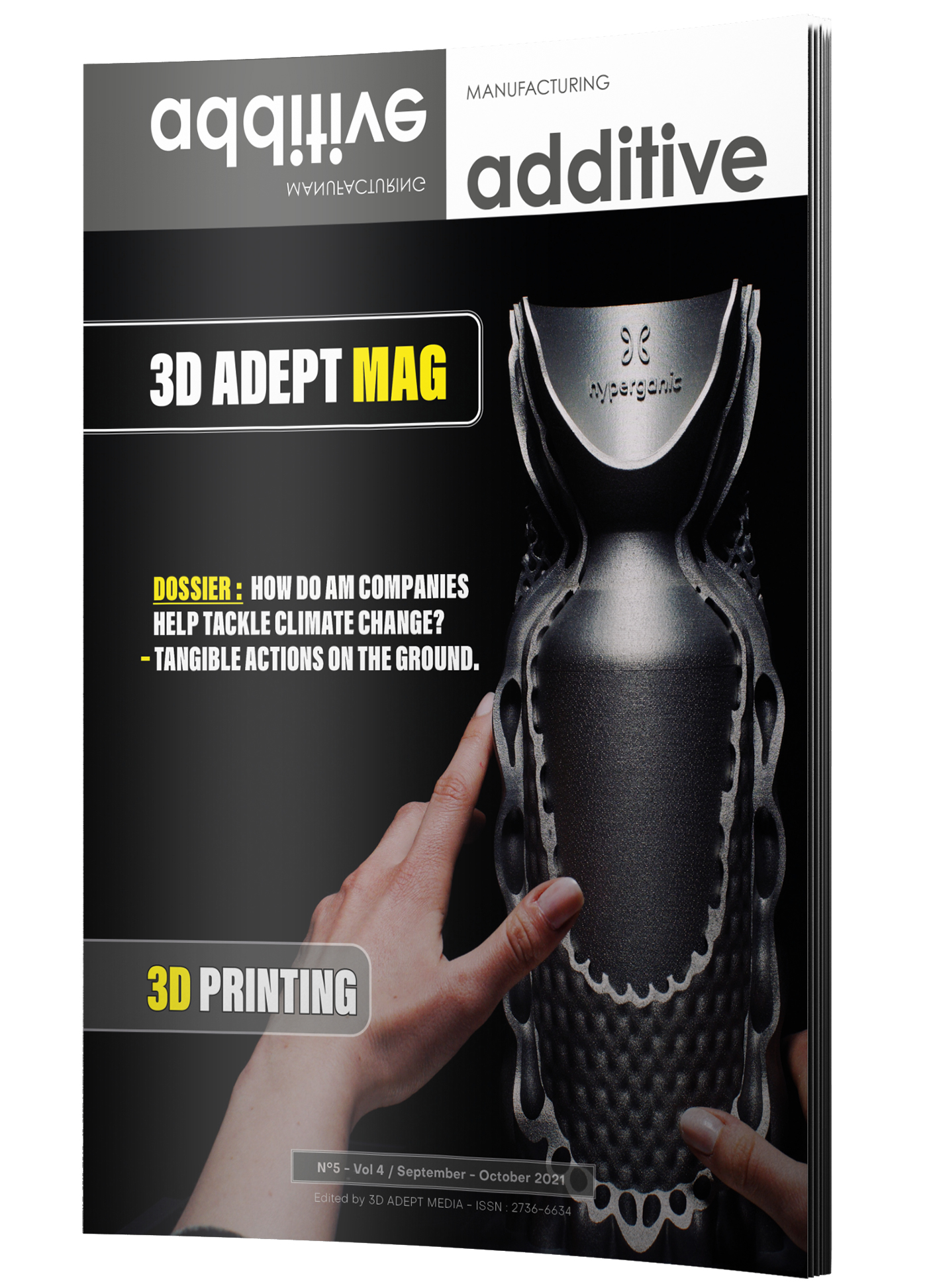 3D ADEPT Mag cover featuring climate action and additive manufacturing