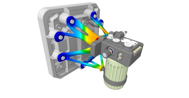Résultat de simulation sur une pièce de fixation automobile