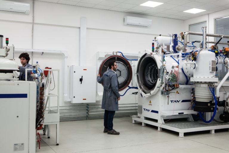 Technicians in the TAV vacuum furnace laboratory
