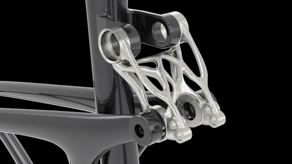 Silver lightweight bicycle-frame demonstrator from Altair