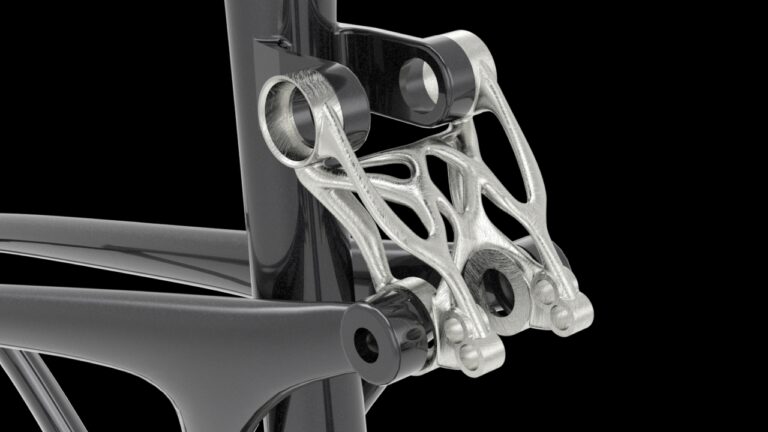 Silver lightweight bicycle-frame demonstrator from Altair