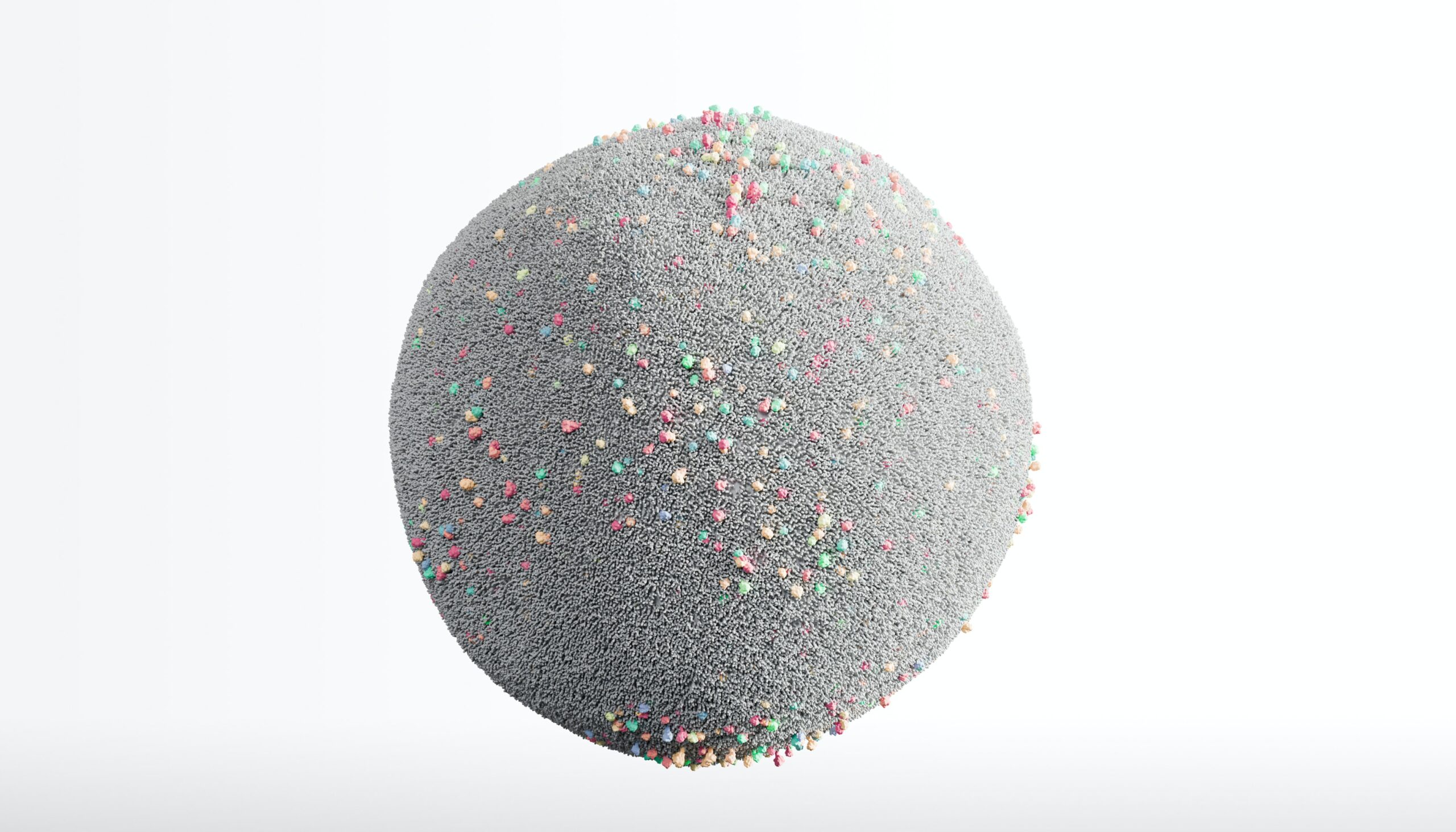 Illustrative 3D rendering of a cell-like structure