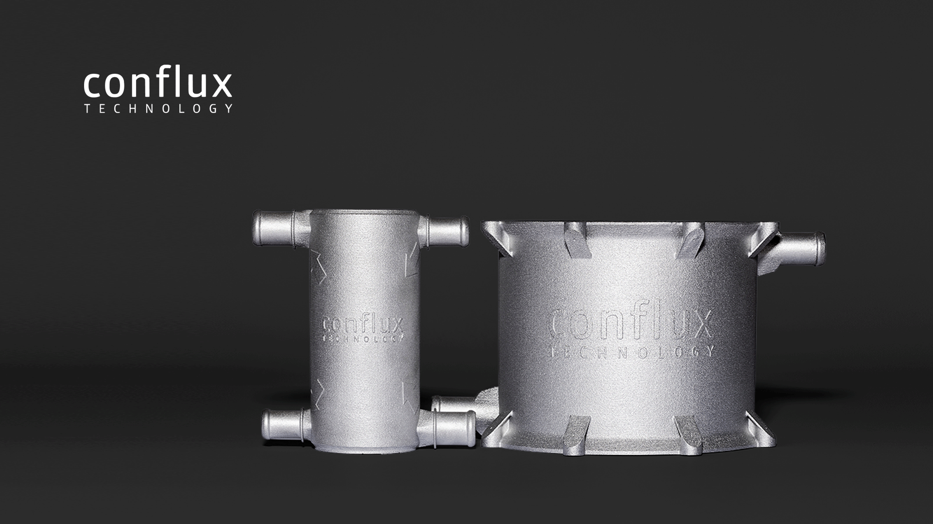 Two metal heat exchangers presented by Conflux Technology.