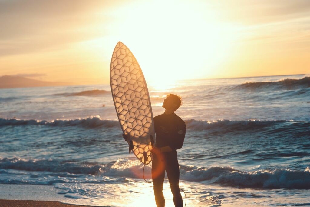 Wyve surfboard by the water