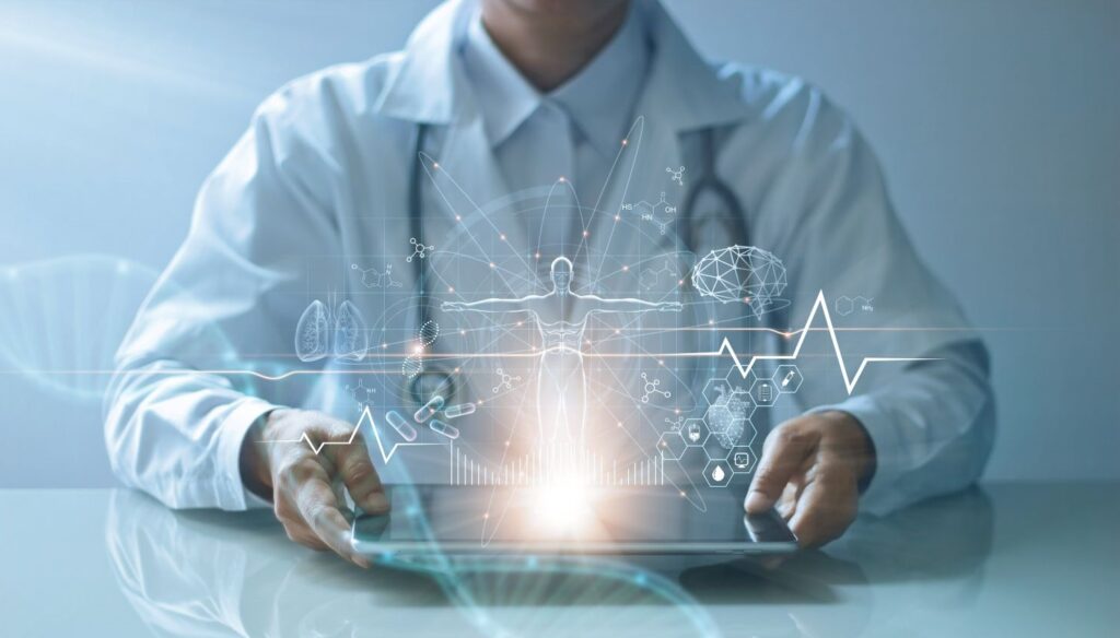 Illustration de technologies numériques appliquées à la santé