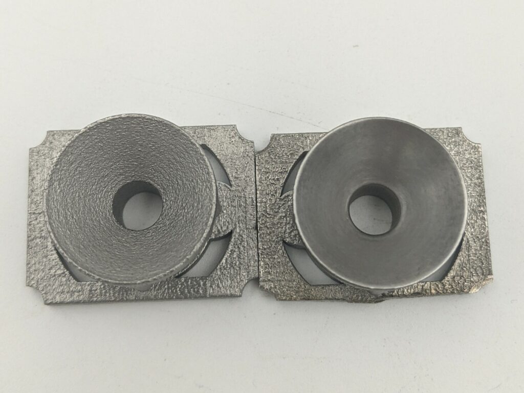 Échantillons coniques imprimés en 3D avant et après finition — Voxel Innovations