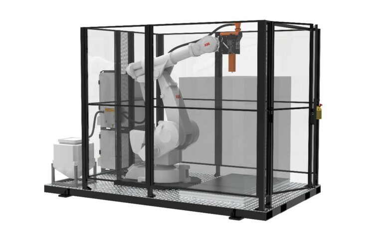 Cellule de fabrication additive robotisée avec enceinte de protection