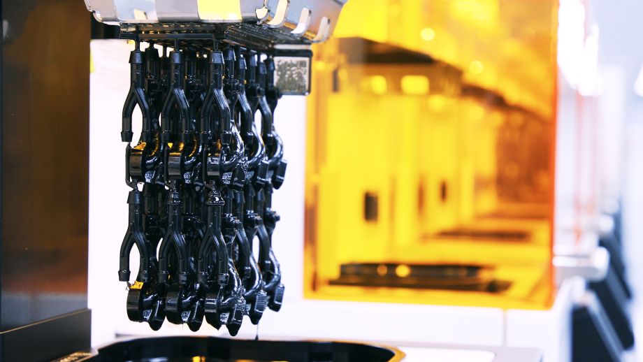 Parts coming out of a Figure 4 3D printer. Credit: 3D Systems.