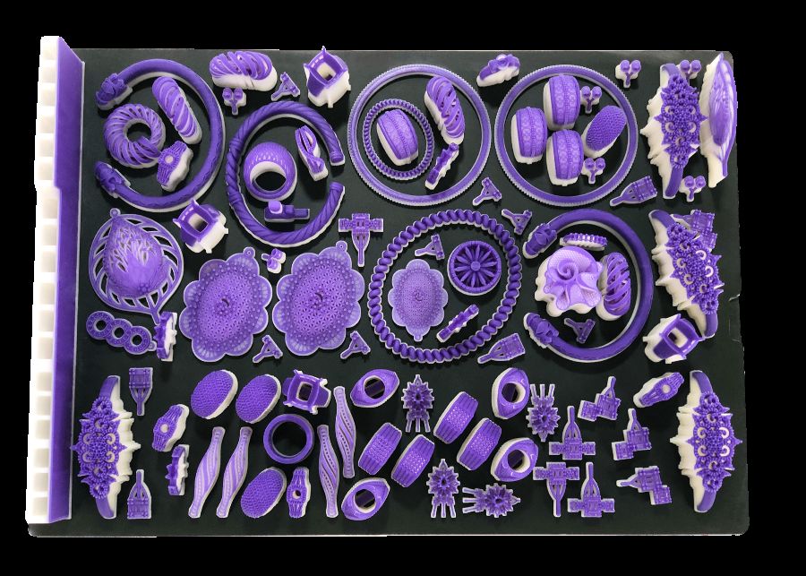 Jewels produced with a 3D printer