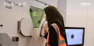 Woman looking a print