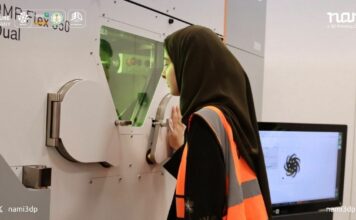 Woman looking a print