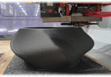FOCUS | Evaluating production throughput and workflow integration with Thermwood’s LFAM 3D printed part being produced by a 3D printer