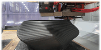 3D printed part being produced by a 3D printer