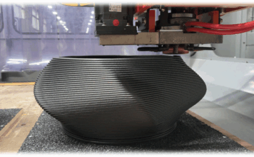 3D printed part being produced by a 3D printer