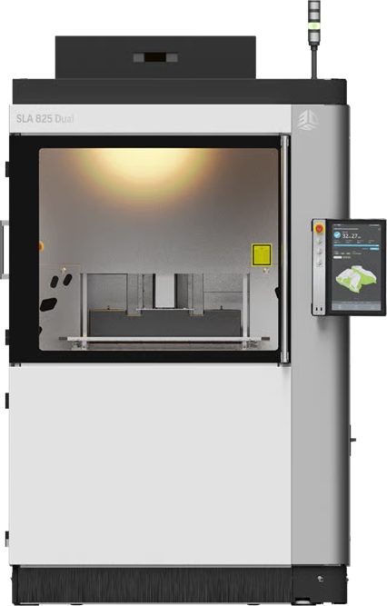 3D Systems’ SLA 825 Dual delivers unmatched surface finish, accuracy, and reliability for high performance industries such as transportation and motorsports, aerospace and defense, and service bureaus.