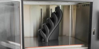 AON3D Hylo 3D Printed Manifold inside a build chamber