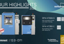 Image featuring 2 automated depowdering machines