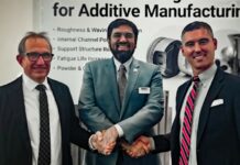 REM develops surface finishing process for Aheadd® CP1 Three men signing a MoU
