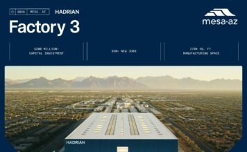 Rendering of Hadrian's Announced Facility in Mesa, AZ.