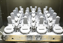 AlSi10Mg parts, printed on the NXG XII 600 system, depowdered in the SFM-AT1000-S by Solukon