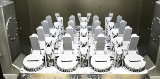 AlSi10Mg parts, printed on the NXG XII 600 system, depowdered in the SFM-AT1000-S by Solukon