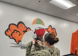 Enhancing aircrew safety: the Navy’s shift to 3D printed visors Sailor trying a 3D printed visor