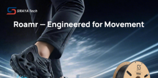 Designed for footwear, new printing material delivers 50% energy return and variable shore control