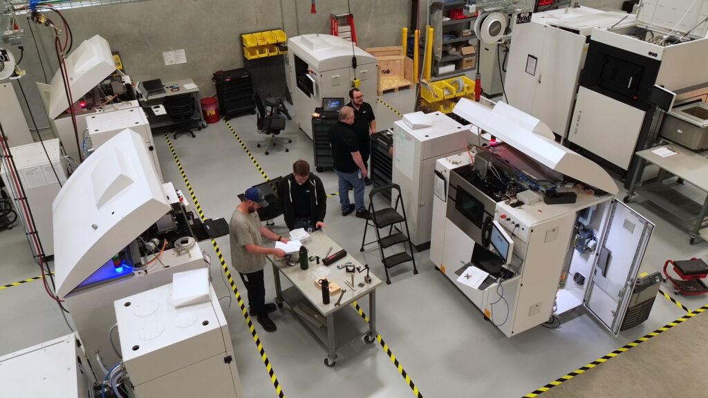 EOS metal 3D printers in the Texas production facility