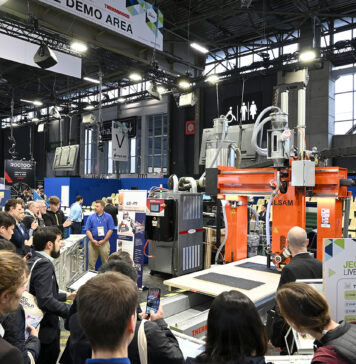 People gathering around a live demo