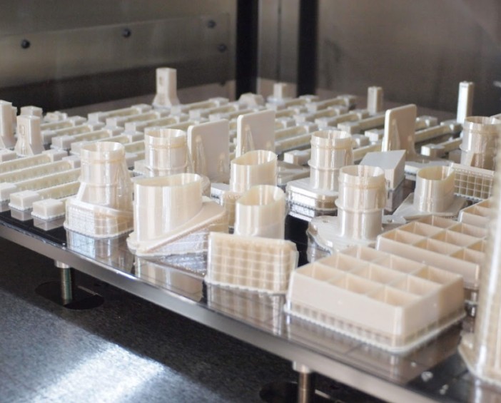 Legend: Printed flight hardware out of ULTEM 9085CG for various systems on XB-1