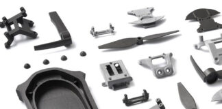 A range of parts that were 3D printed using Shapeways’ existing online platform. Image via Shapeways.