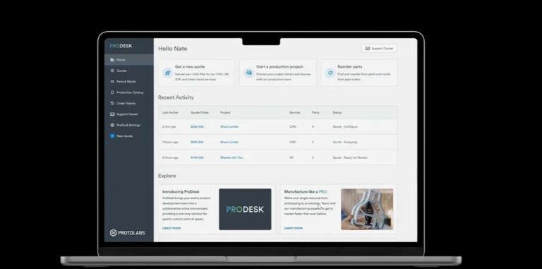 ProDesk quoting and production management interface