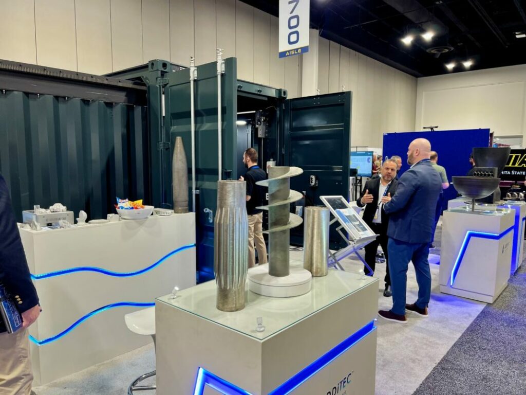 3D printed parts showcased at a show