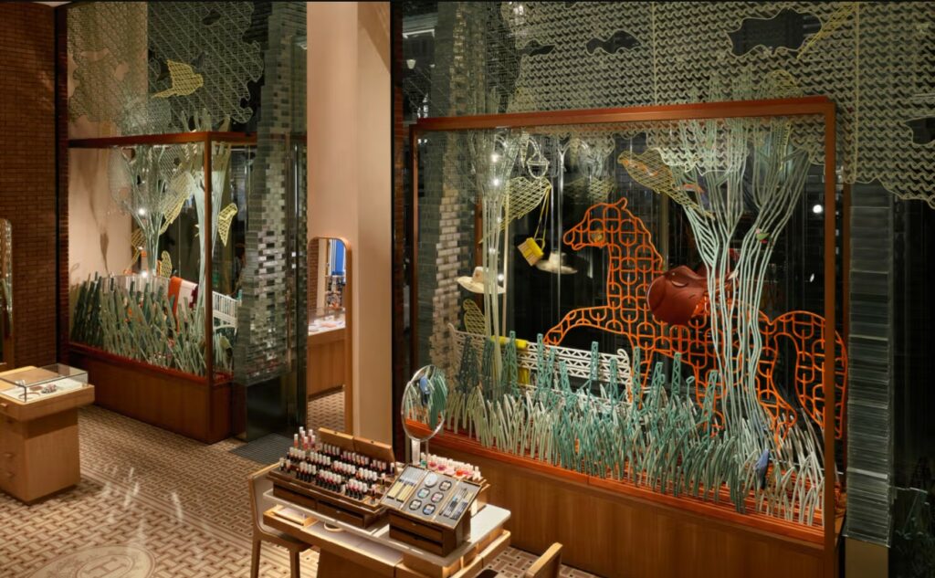 Inside a Hermes store