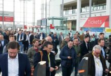 Crowd at the entrance of ceramitec