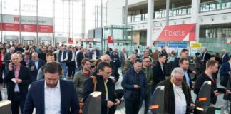 Crowd at the entrance of ceramitec