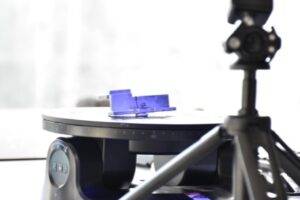 Part on a rotating platform for 3D scanning