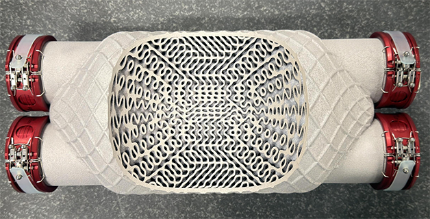 Lattice structure of a 3D-printed heat exchanger