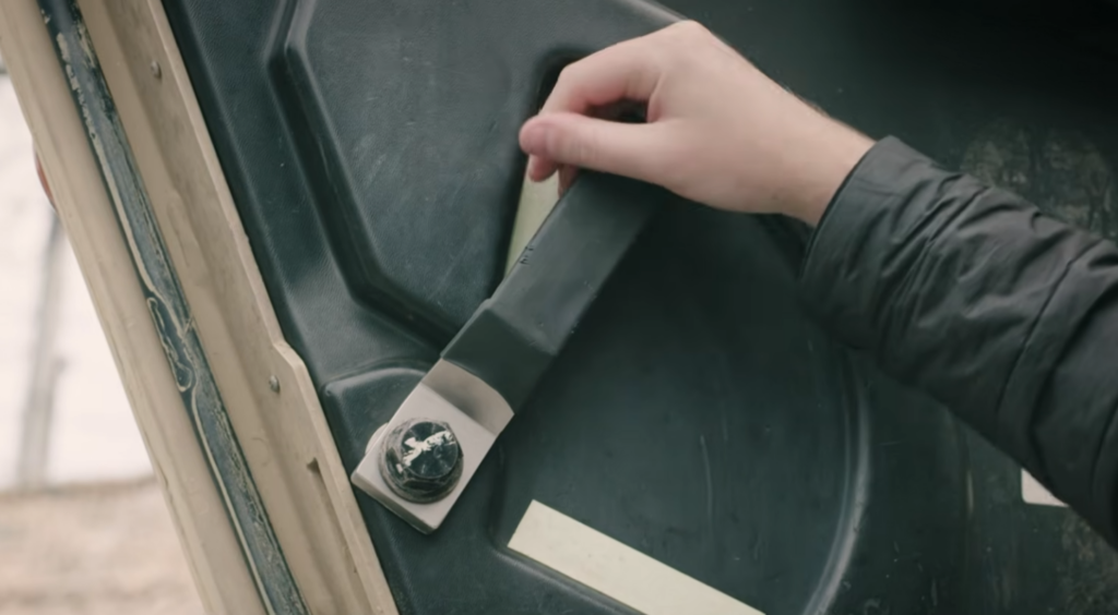 Battle Lock Handle for an MRAP vehicle manufactured by Tennessee Army National Guard soldier utilising the SPEE3D Expeditionary Manufacturing Unit (EMU). Source: SPEE3D YouTube Video