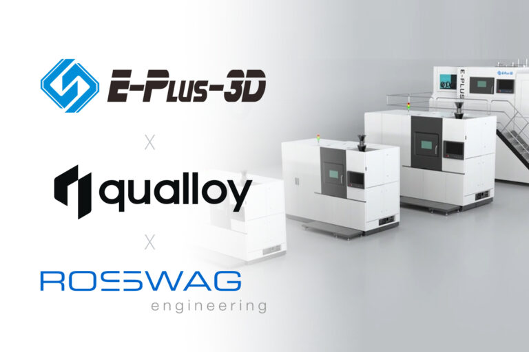 Eplus3D machines alongside the qualloy and Rosswag logos