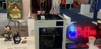 U1 x Cocoapress Edition 3D printer on a booth at RAPID+TCT 2026 in Boston