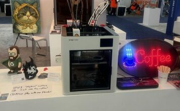 U1 x Cocoapress Edition 3D printer on a booth at RAPID+TCT 2026 in Boston