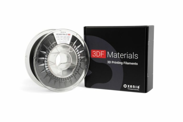 Xenia Materials filament spool and 3DF Materials packaging