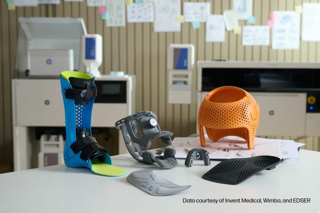Pièces et applications produites avec la solution HP MJF 1200