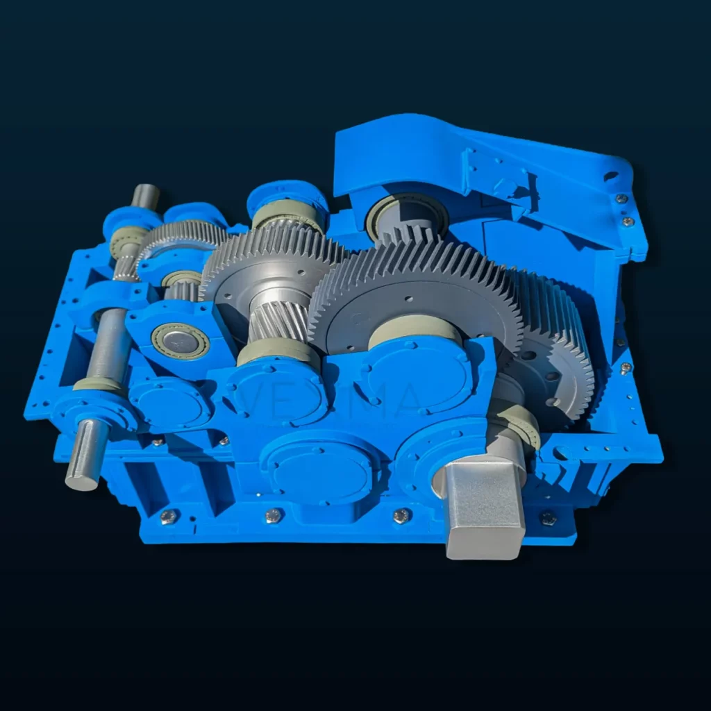 Helical load sharing industrial gearbox